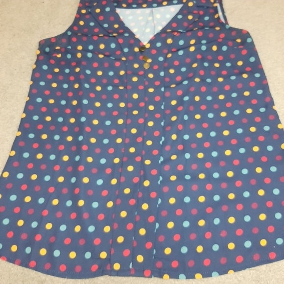 Modcloth Polka Dot V Neck Button Front Tank Top - Picture 8 of 10